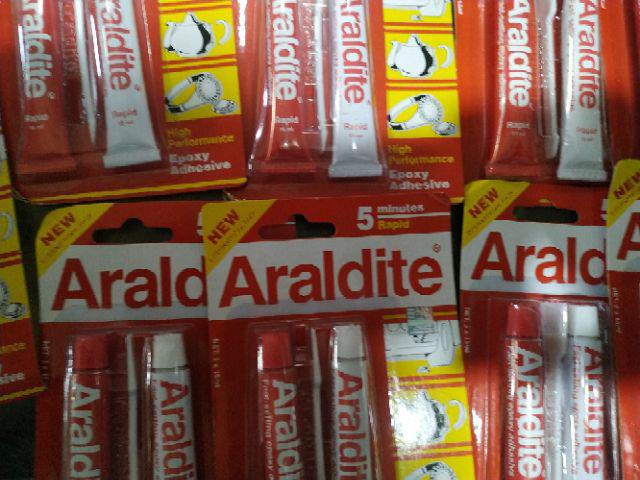 Lem Epoxy Besi Araldite Rapid 5 Menit Merah