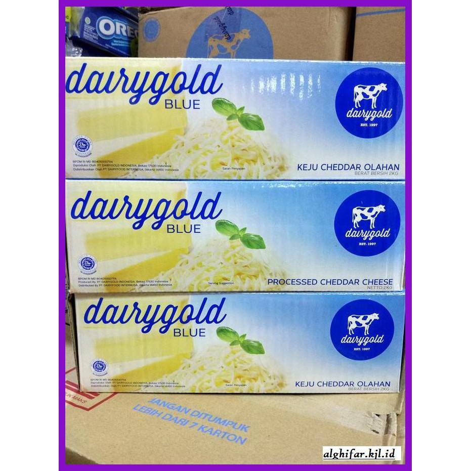

Ujekujek- Keju Dairy Gold Blue Cheddar 2 Kg Gojek Only -Original.