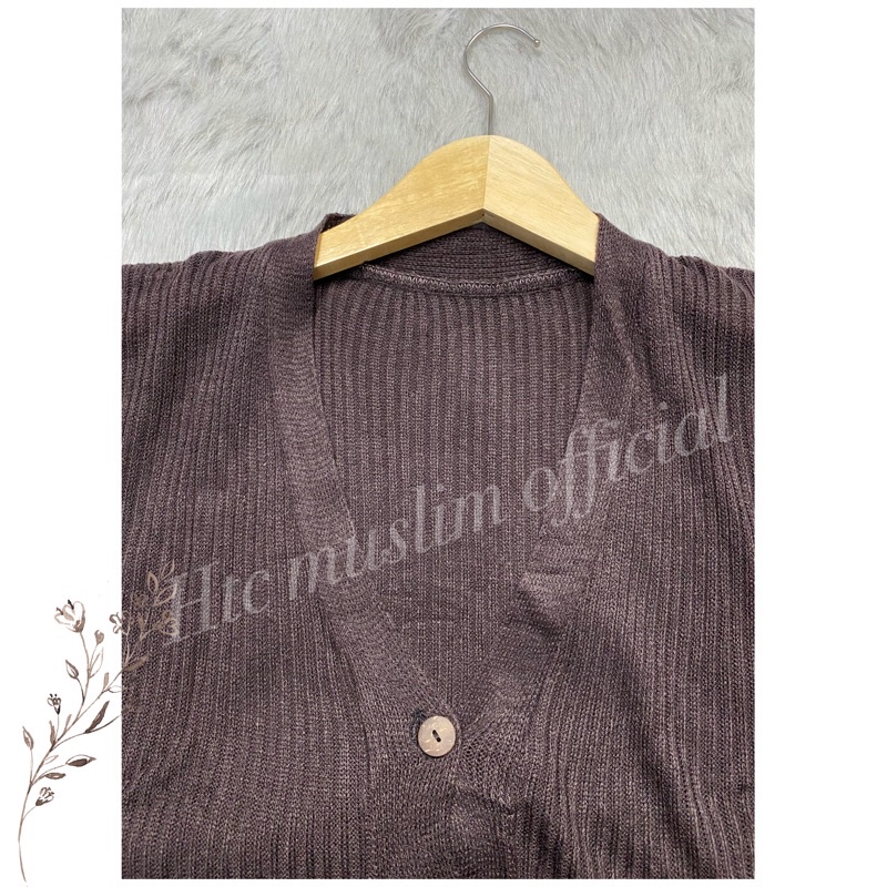 CARDIGAN RAJUT SALUR KANCING BATOK | Cardy Crop Rajut Wanita Oversize-K.BATOK BURGUNDY