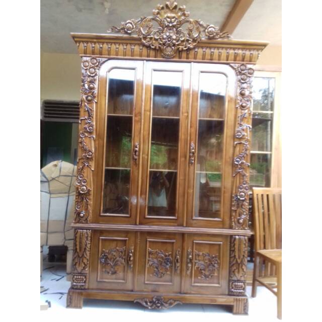 Bufet pajangan ukir jati mebel jepara