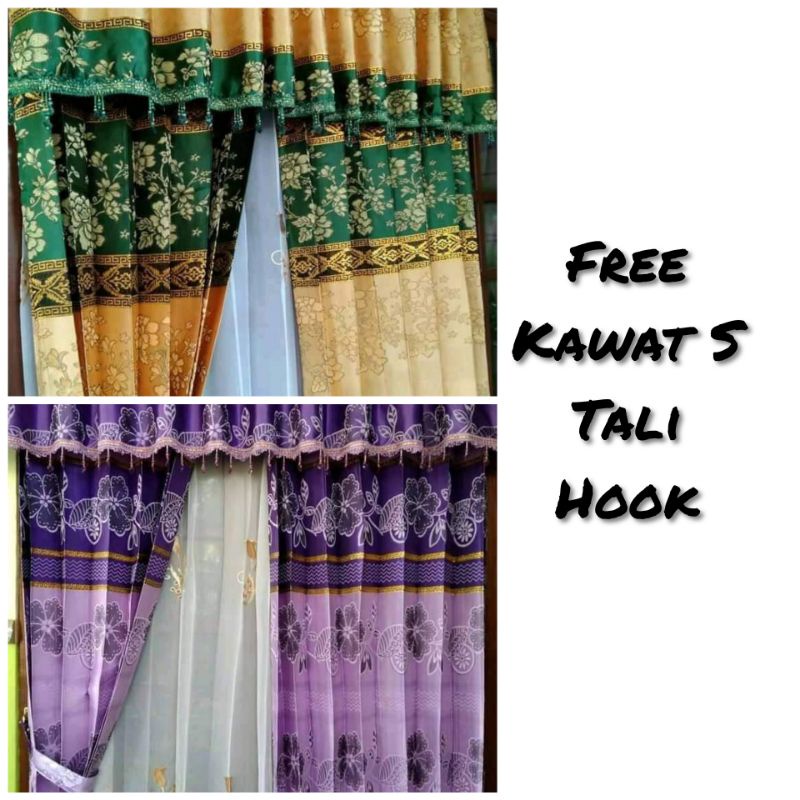 FREE TALI Gorden Prada Model Poni Pisah/Gorden pintu PONI PISAH PONI TEMPEL/Gorden Jodha/Korden Joda