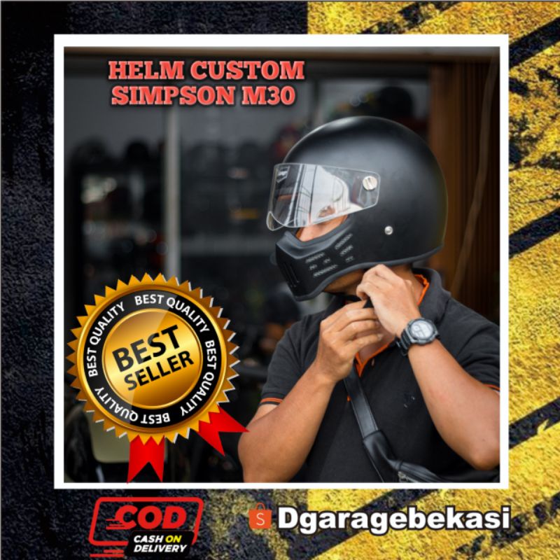 Jual HELM CUSTOM M30 cc helmet fullface Vintage classic retro helem