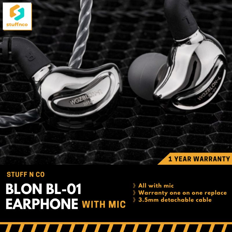🇮🇩 Garansi with mic BLON BL01 BL-01 Earphone New update from BL03 BL05 BL05S