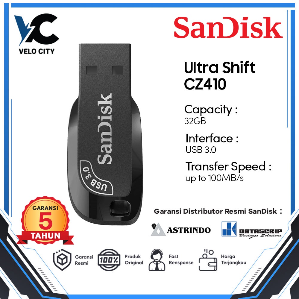 Flashdisk 32GB Sandisk Ultra USB 3.0 | Flash Drive CZ410 - Original