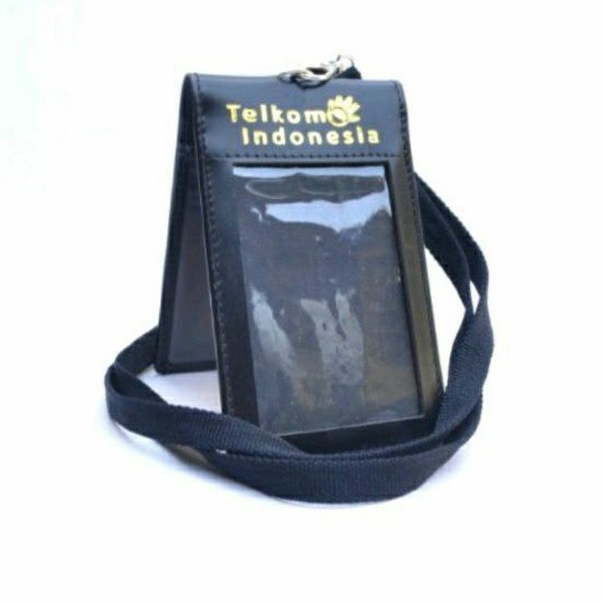 ID Card/ tag holder tali/ Keplek/lanyard/nametag TELKOM  (kulit asli free tali kulit asli juga)