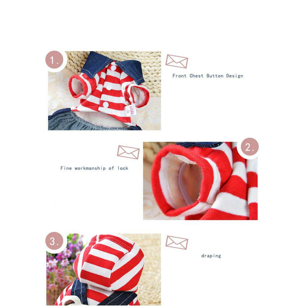 Pet Clothes Couple Motif Garis Keren Untuk Kucing Dan Anjing