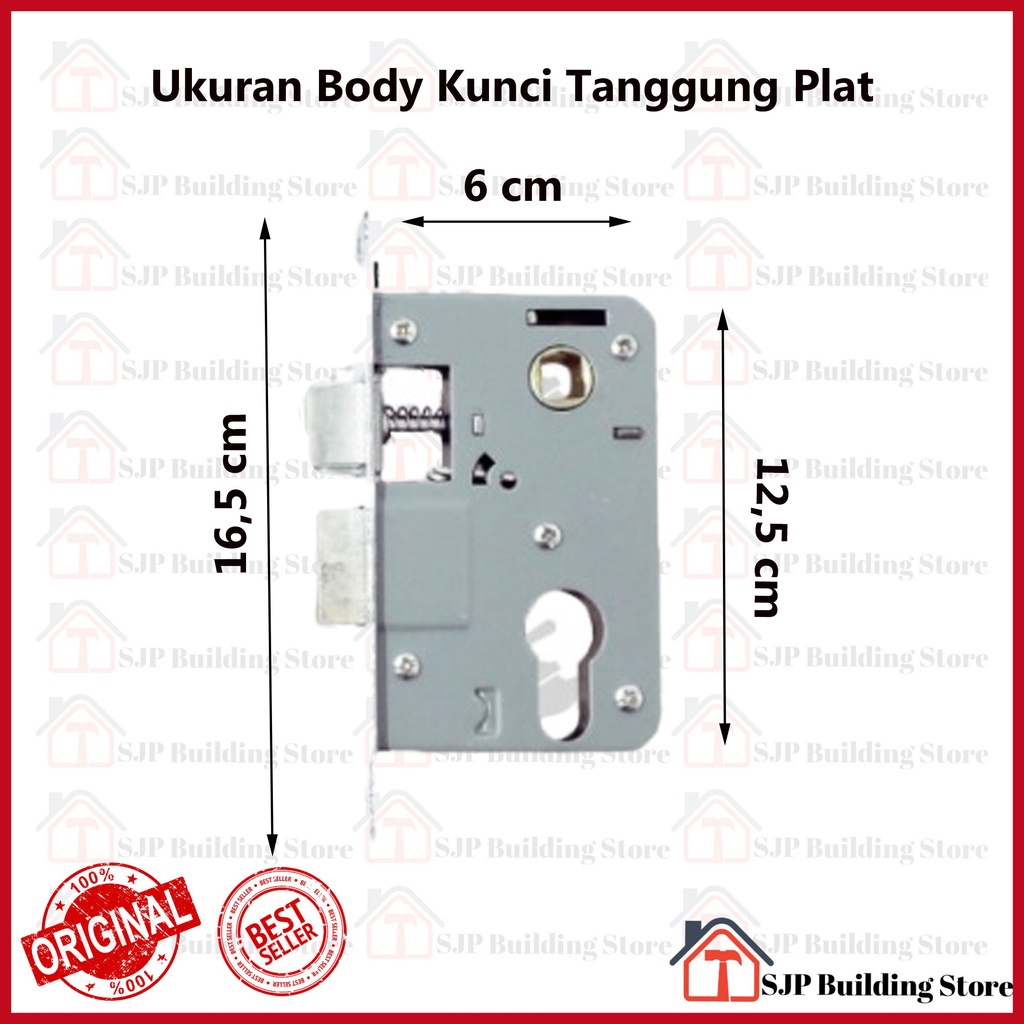 Kunci Pintu Tanggung Silinder Premium Full Set l Gagang Pintu Rumah Stainless 20cm l Door Lock l Handle Full Set Handle Set Kunci / Body ongkel / Kunci Pintu ukuran Tanggung