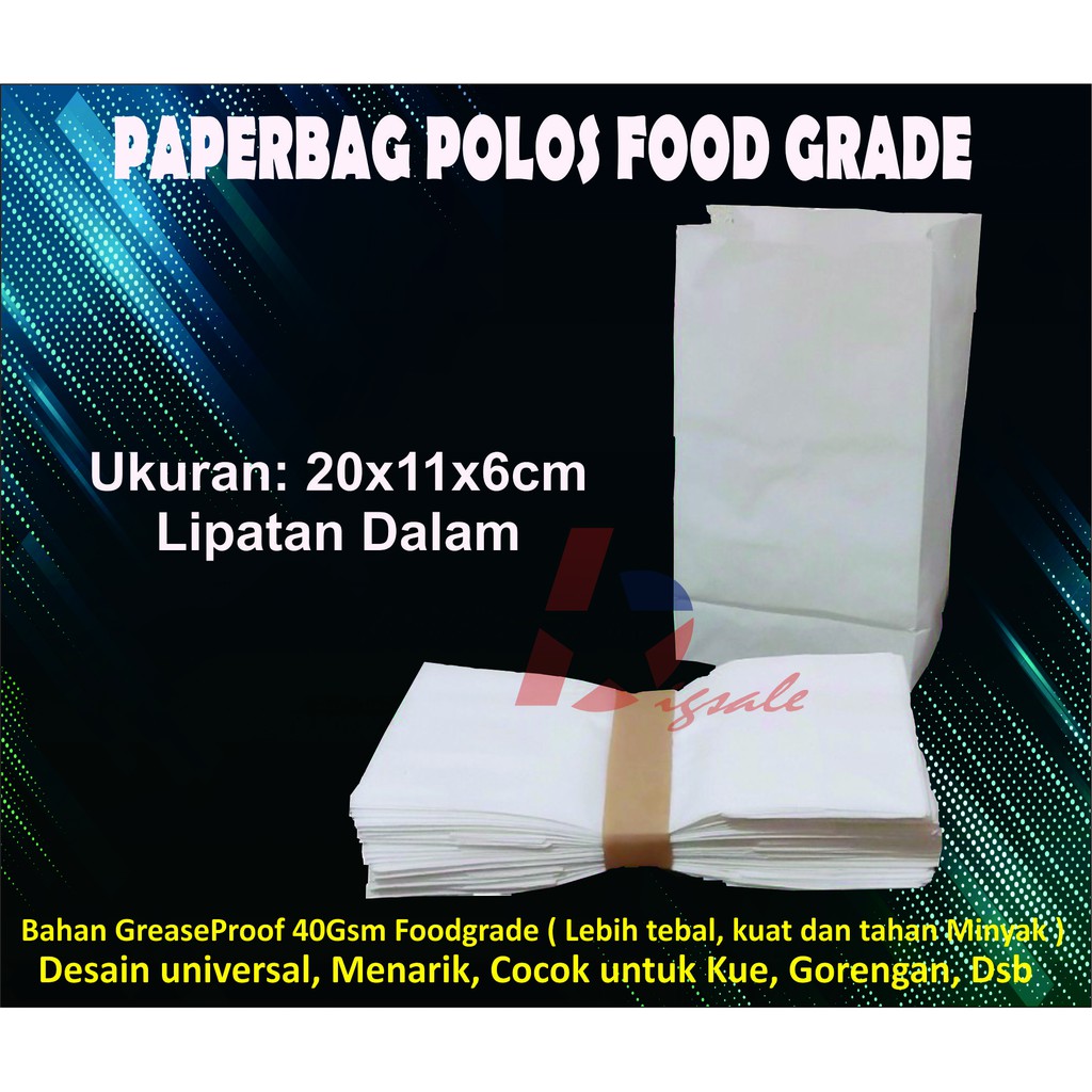 

Kantong Kertas makanan, paper bag makanan, paperbag foodgrade - Isi 100 [VARIANT]