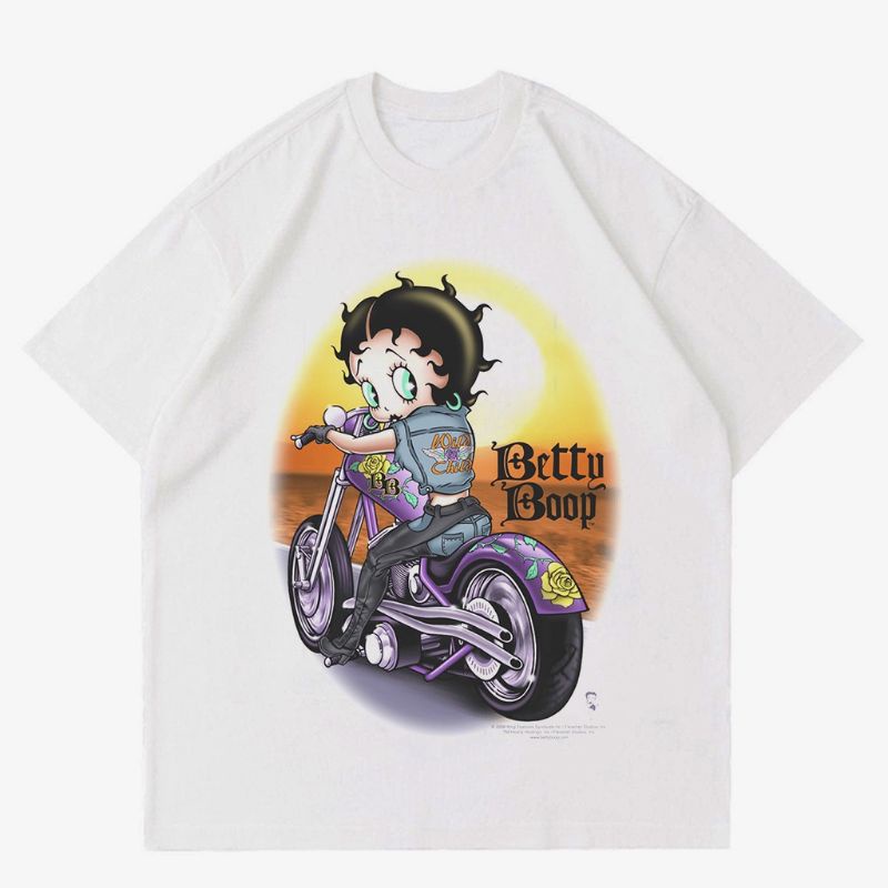 KAOS VINTAGE BETTY BOOP | T-SHIRT BETTY BOOP FLAME | BAJU AESTHETIC VINTAGE OVERSIZE
