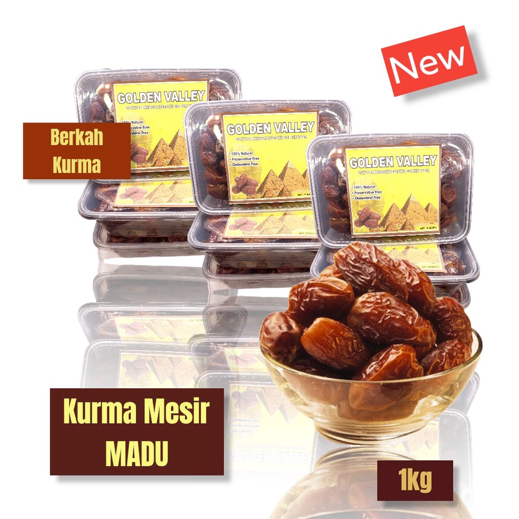 

Kurma mesir madu kualitas terbaik 1kg (gizza/rehab/al amal) sesuai stock gudang kemasan box mika