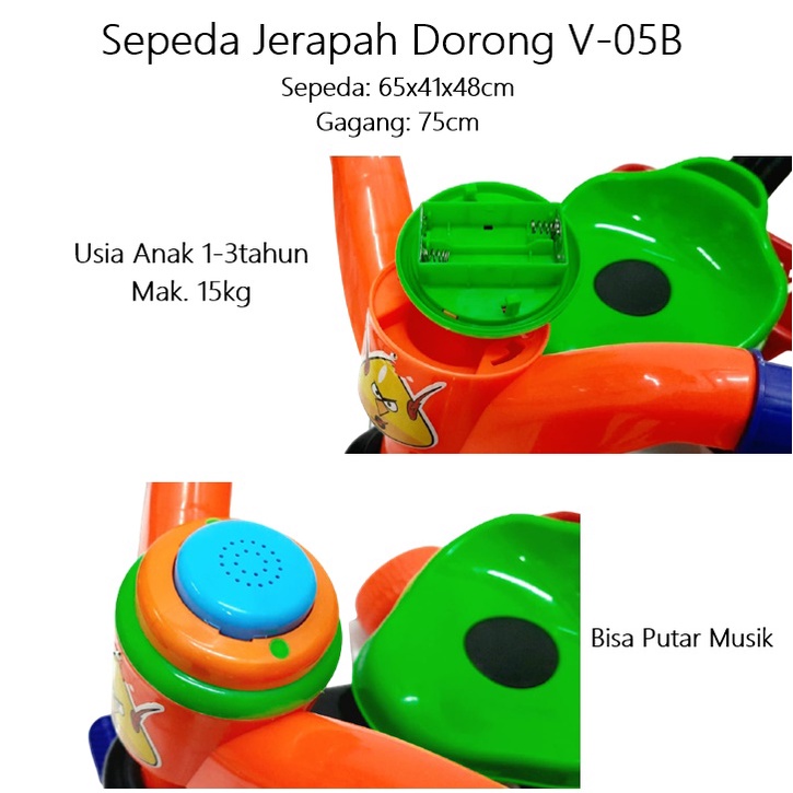 Mainan Sepeda Anak Dorong Lokal V-05B