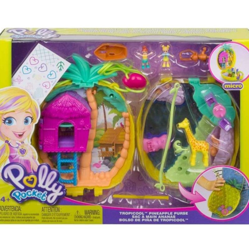 Mattel Polly Pocket Compact Tropicool Pineapple Forest Purse Limited Edition