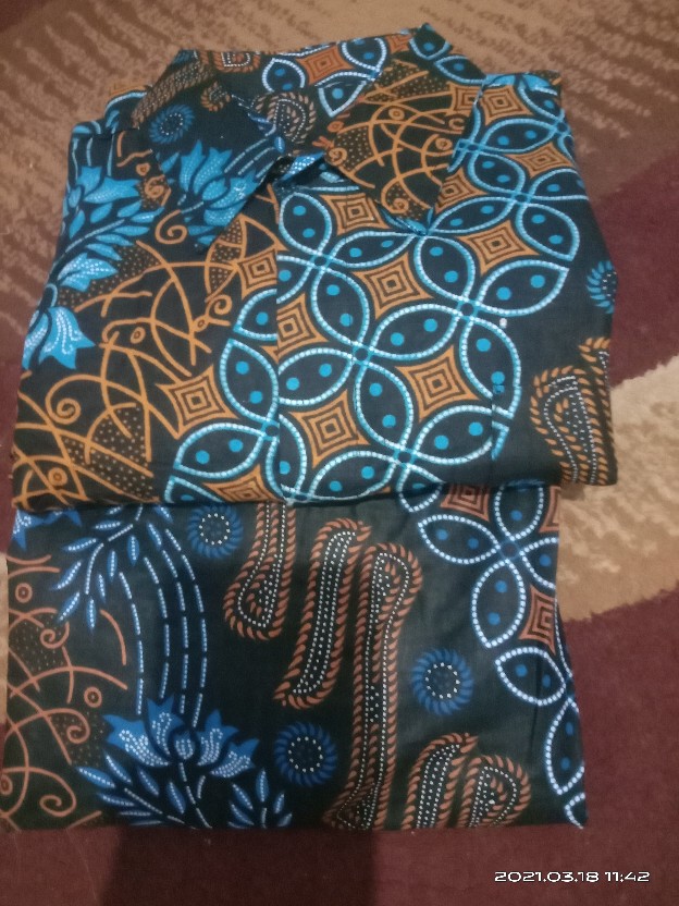 Batik Couple Seno Biru M L Xl Xxl
