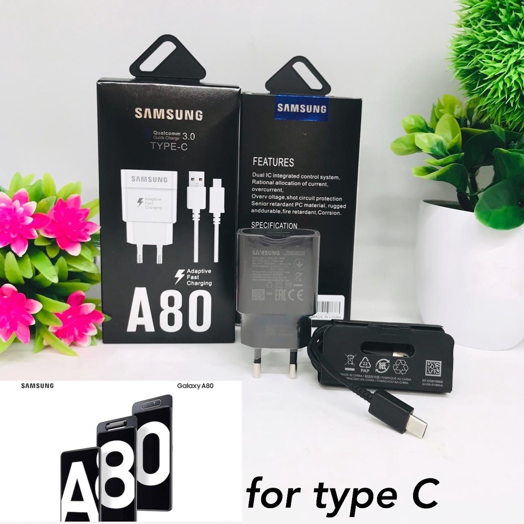 TRAVEL CHARGER CASAN SAMSUNG A80 MICRO DAN TYPEC