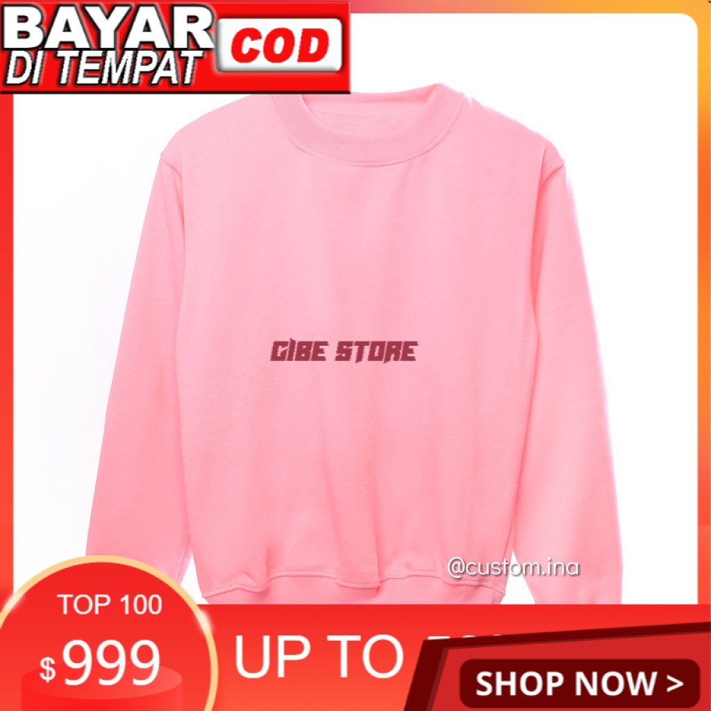 [PREMIUM] Basic Sweater Baby Pink Polos Crewneck Sweatshirt Pria Wanita Size M - XXL