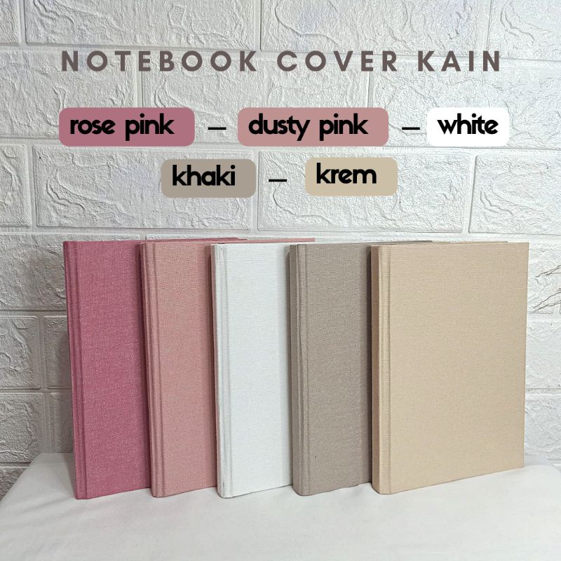 

CUSTOM NOTEBOOK BUKU CATATAN FABRIC KAIN AESTHETIC POLOS WARNA PASTEL
