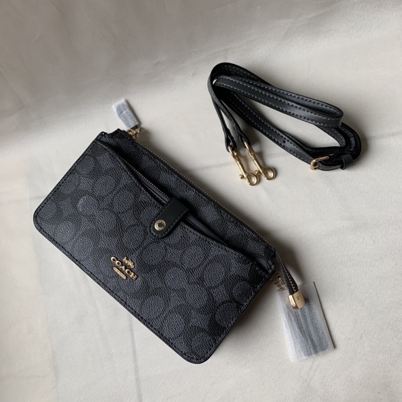 Noa Pop-Up Messenger In Black Signature Canvas(Coach 37458)