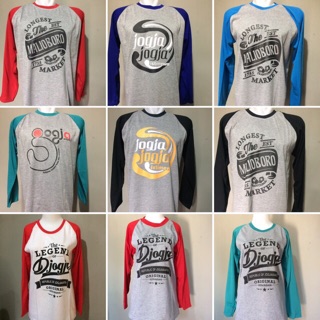  kaos  jogja  lengan panjang kaos  souvenir raglan 