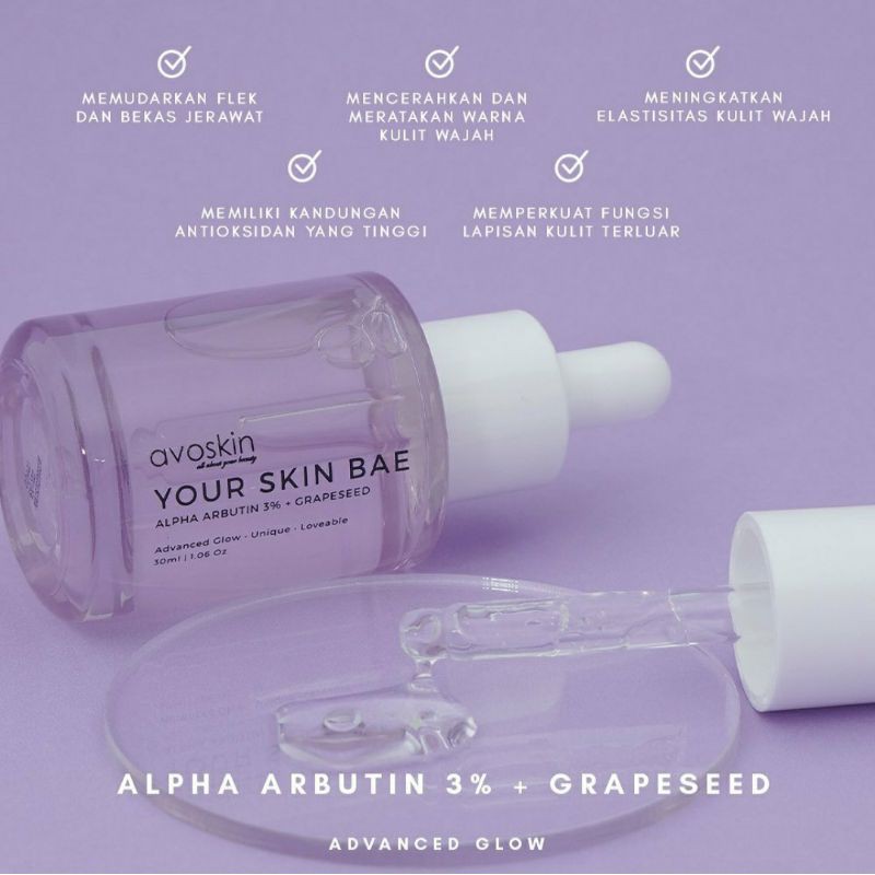 [READY STOCK ]AVOSKIN YSB Alpha Arbutin 3% + Grapeseed & FREE GIFT