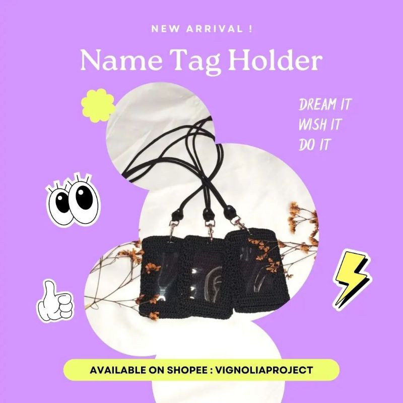 

Name Tag Holder Rajut - Black