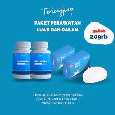 GLUTASKIN ORIGINAL PAKET HEMAT SABUN DAN KAPSUL Memutihkan kulit seluruh badan secara alami ,Sebagai