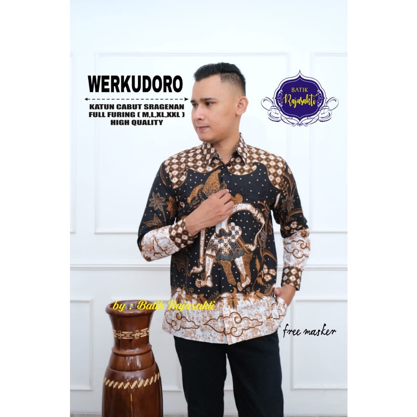 WERKUDORO Kemeja Batik Solo Pria Lapis Furing PREMIUM Katun halus asli solo Rajasakti