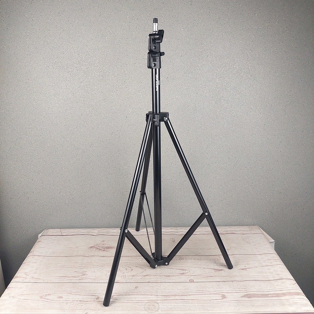 TaffSTUDIO Portable Light Stand Tripod 16mm 1/4 Thread 3 Section 200cm for Studio Lighting - SN303 - Black