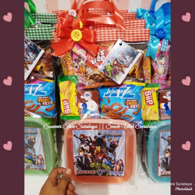 Bingkisan Ultah Kotak Makan Souvenir Kotak Makan Paket Ulang tahun Snack Ultah Surabaya Murah