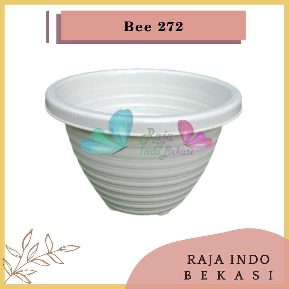 Pot Bunga P-Bee 272 Taiwan Plastik 27CM Putih / Pot Tanaman / Pot Plastik / Pot Kaktus