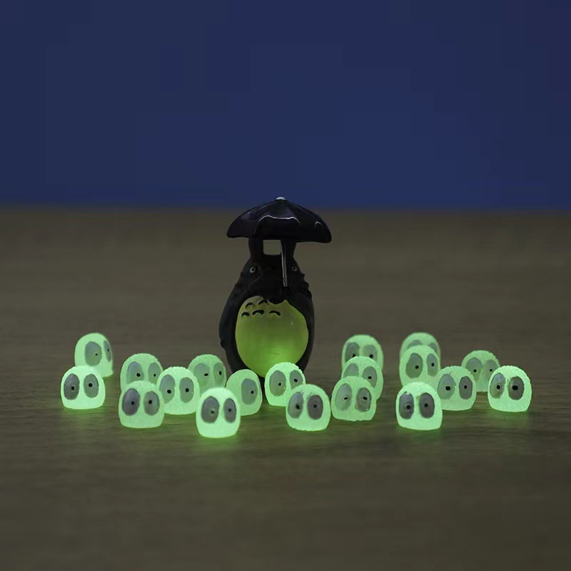 Mini Briquette Decorative Ornament DIY Desktop Craft Ornaments Garden Landscape Accessories Luminous Elf Decoration 5Pcs Luminous Potted Plant Decoration