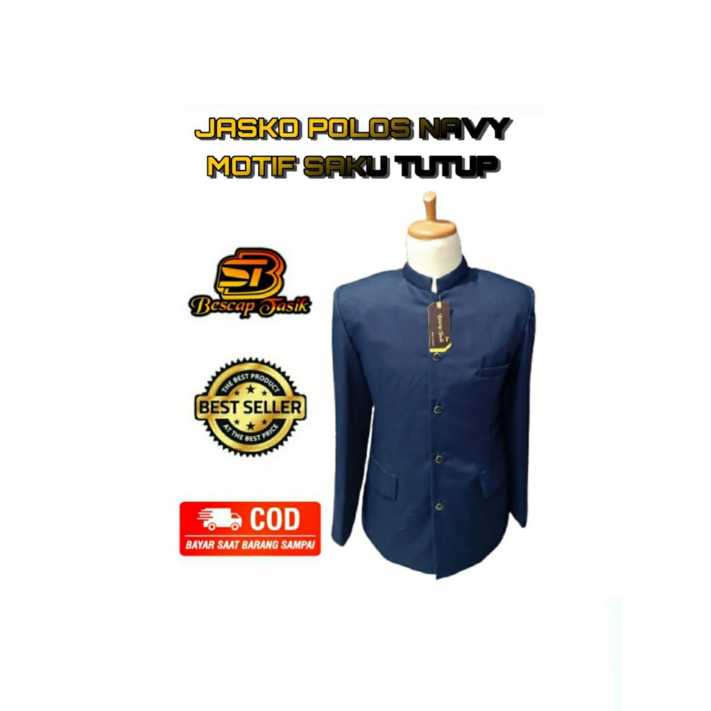 TERBARU Beskap Jas Koko Pria Dewasa Polos Putih, Hitam, Abu, Coklat, Maroon, Navy Kualitas Premium