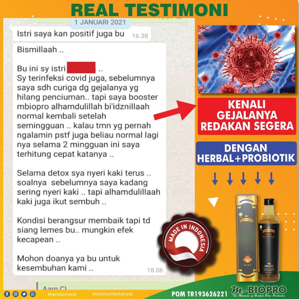 Obat Covid 19 Herbal, Sesak Nafas dan Batuk Ampuh, Obat Gangguan Pernafasan, Hiduun Tersumbat, Tidak Bisa Mencium Bau dengan M BioPro Herbal Asli Alami 100% Original BPOM Halal MUI-8