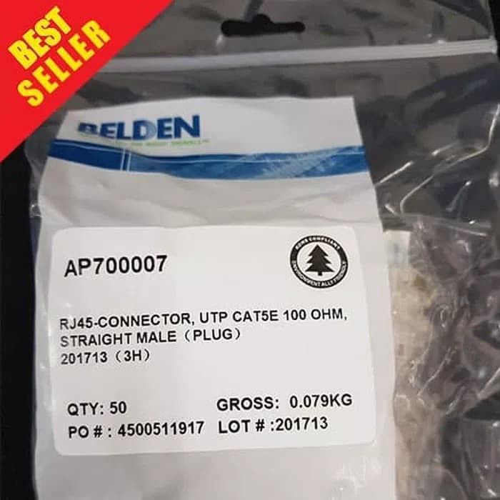 Eceran Konektor LAN RJ 45 Belden UTP Cat.5e ORIGINAL | RJ45 cat5 cat5e