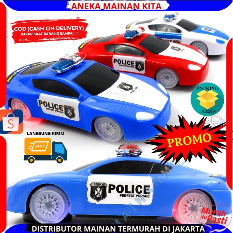 Promo Mainan Anak Mobil Polisi Patroli  SuperCar Ada Musik Lampu Dan Bisa Berbelok Sendiri