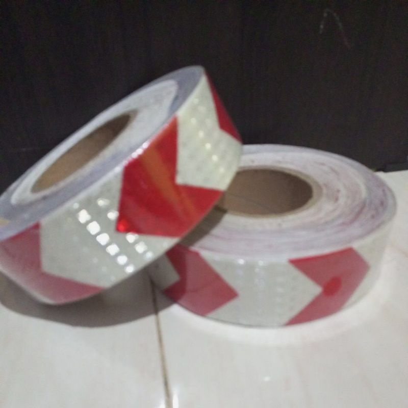 

Sticker Stiker Reflektive Tape-Stiker Panah Merah Putih -Stiker Reflektor