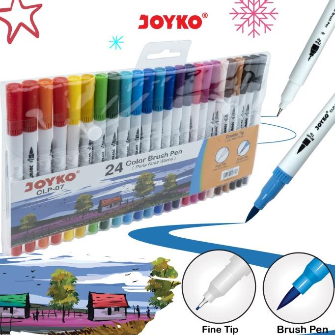 

[COD] Color Brush Pen Pena Kuas Warna Joyko CLP-07 24 Warna Color PROMO SPECIAL Kode 547