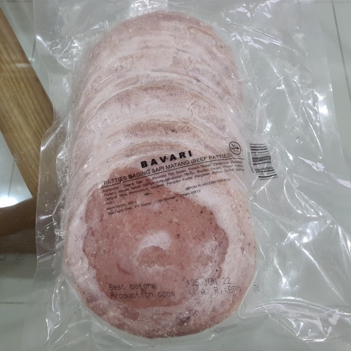 PATTIES DAGING SAPI MATANG / BEEF PATTIES BAVARI pack isi 10x45gr