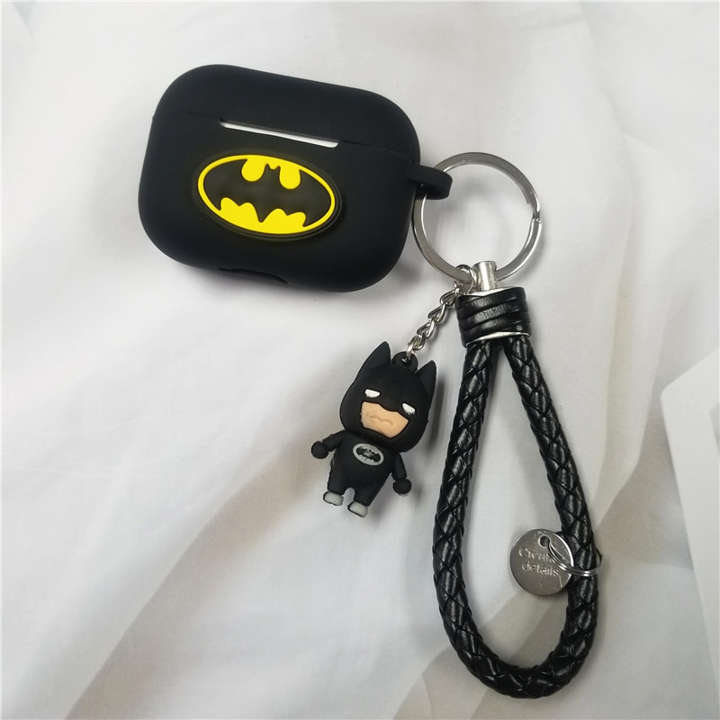 [COD] Case Silikon Lembut Kartun Kompatibel Untuk AirPods Pro1/2 Cases Shockproof Dengan Gantungan Kunci BATMEN