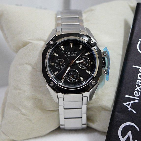 Alexandre Christie AC 6225 Silver Black Ladies