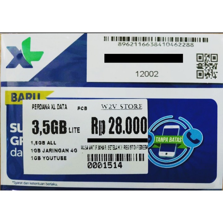PERDANA DATA XL 3,5GB LITE / KUOTA / INTERNET / KARTU / NOMOR / PAKET