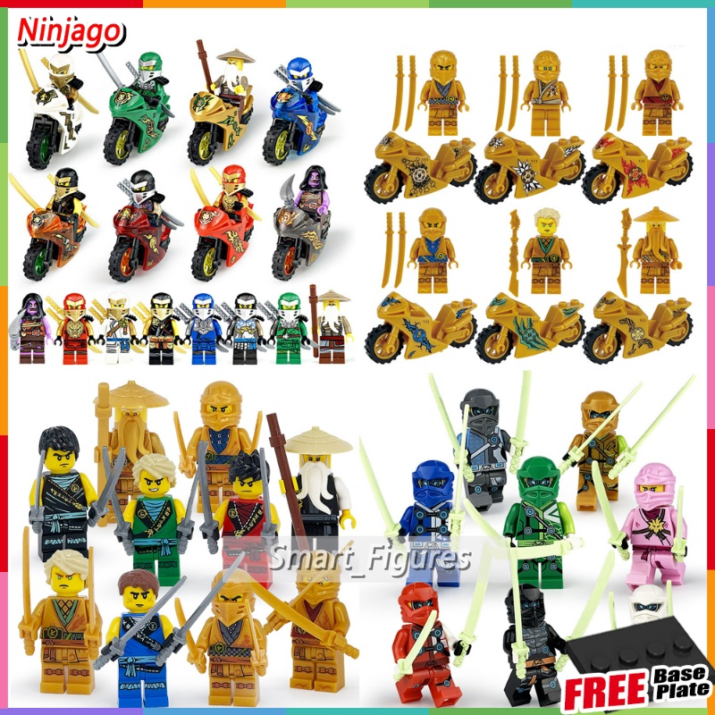 Set Mainan Action Figure Mini Ninjago Wu Nya Jay Kai Motor Cole Lloyd Zane Yang Untuk Koleksi