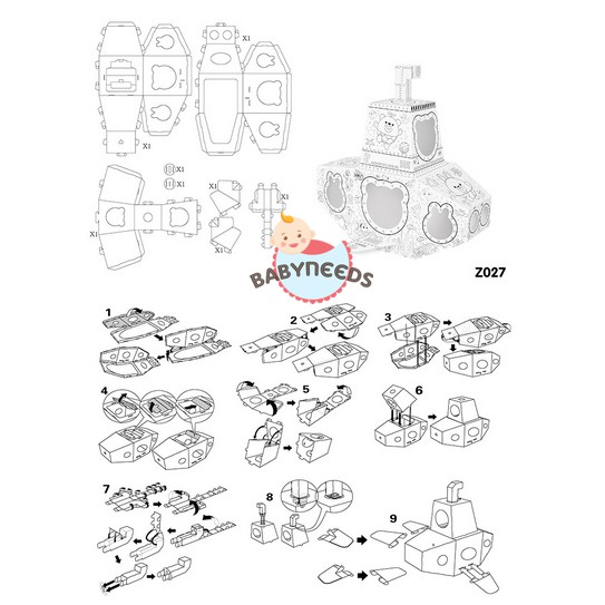 COLOURING KIDS ACIVITY PLAYHOUSE RUMAH KARDUS DIY DOODLE