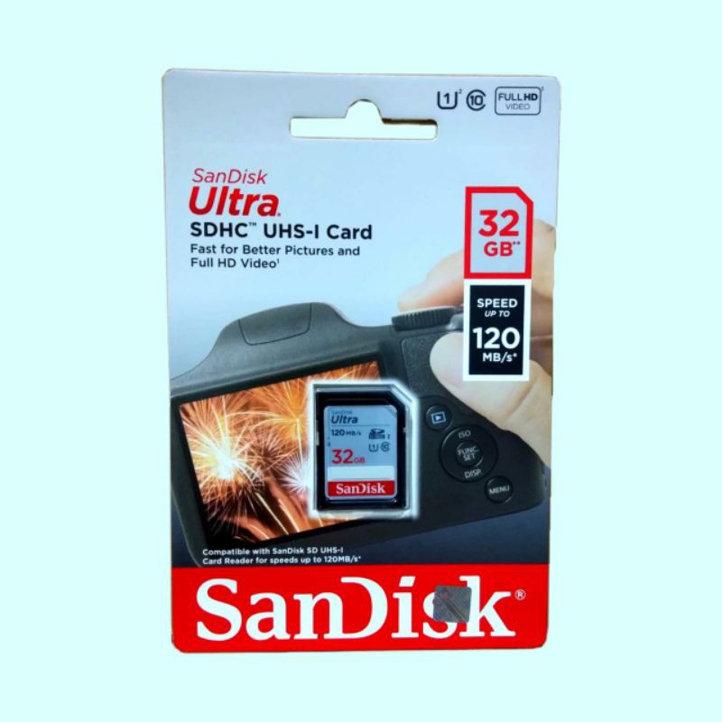 SanDisk Ultra SDHC 32GB 120Mb/s Memory Card Kamera 32GB SDSDUN4