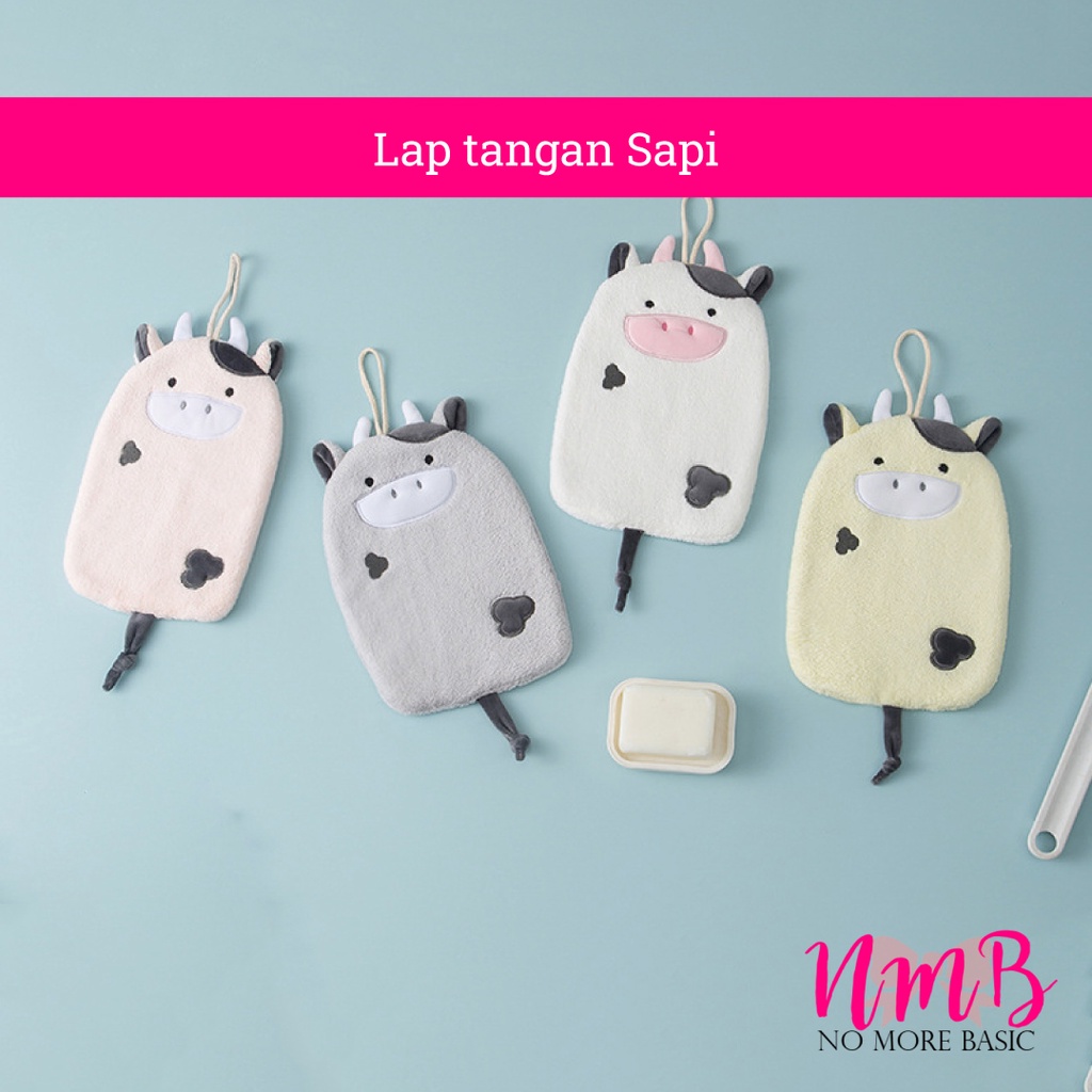 Lap Tangan Gantung Karakter Sapi / Handuk Tangan Gantung Karakter Sapi / Handuk Anak / Hand Towel