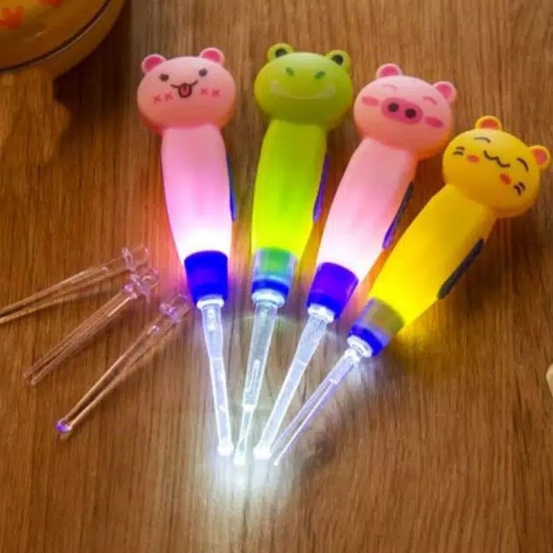 Earpick Cartoon LED Cute Animal Korek Kuping Telinga Karakter Terlaris!!