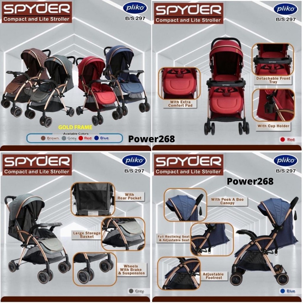 Pliko Spyder 297 Brown Stroller