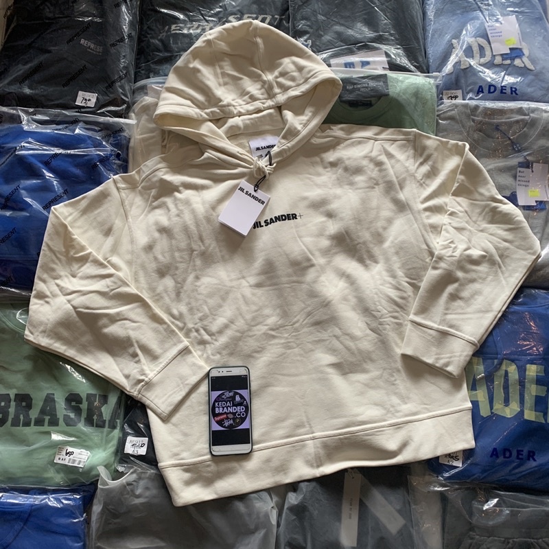 JIL SANDER LETTER LOGO HOODIE