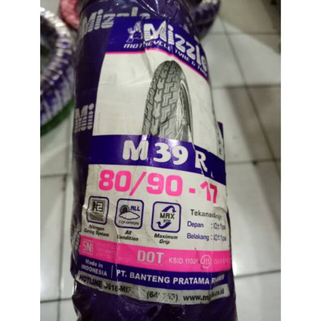 Ban Mizzle 80/90-17 R Rear Belakang Bukan Tubeless