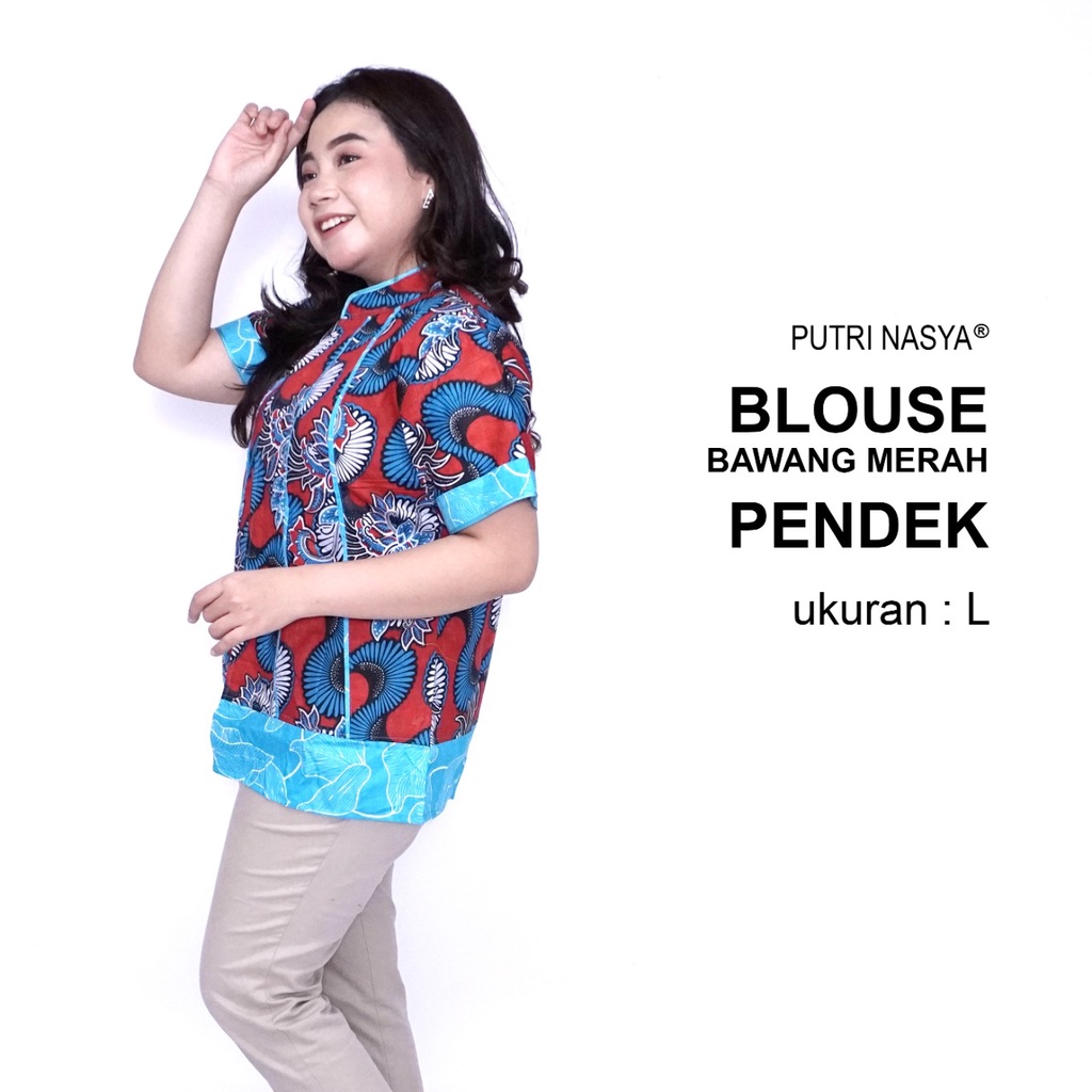 Atasan Batik Jumbo Wanita Kerja Blouse Big Size Batik Wanita S-M-L-XL-2L-3L-4L-5L-6L-7L Blus Jumbo Kerja Seragam Batik / Atasan Batik Kantor Super Big LD 140 Bahan Katun Formal / Pakaian Batik Kekinian Model Terbaru Wanita Trendy Modern