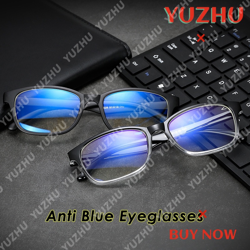 (YUZHU) Bayar di Tempat Profession Anti Blue Frame Kacamata Wanita/Pria Retro Anti Radiation Eyeglasses